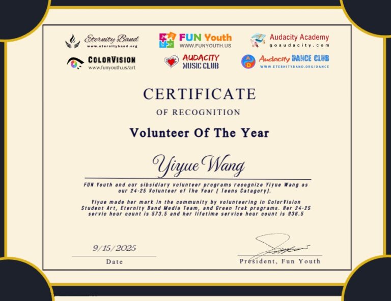 Volunteer Of The Year 24-25 YW